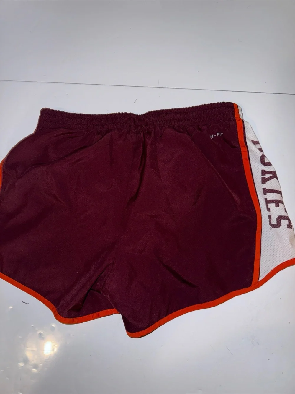 Virginia Tech Hokies Womens Maroon Nike Dri-Fit Running Shorts Sz Medium NCAA